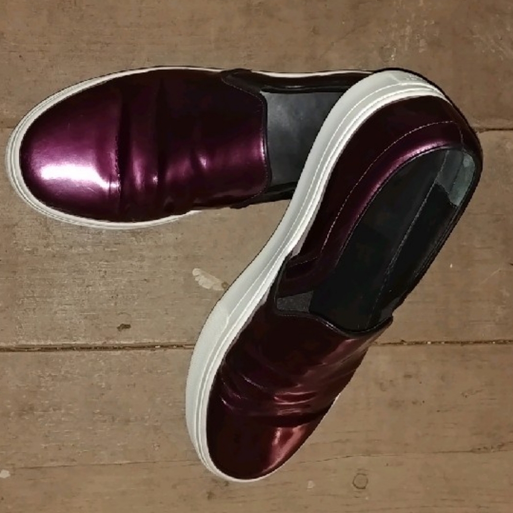 Metallic Purple Slip-On Sneakers - Picture 12 of 12